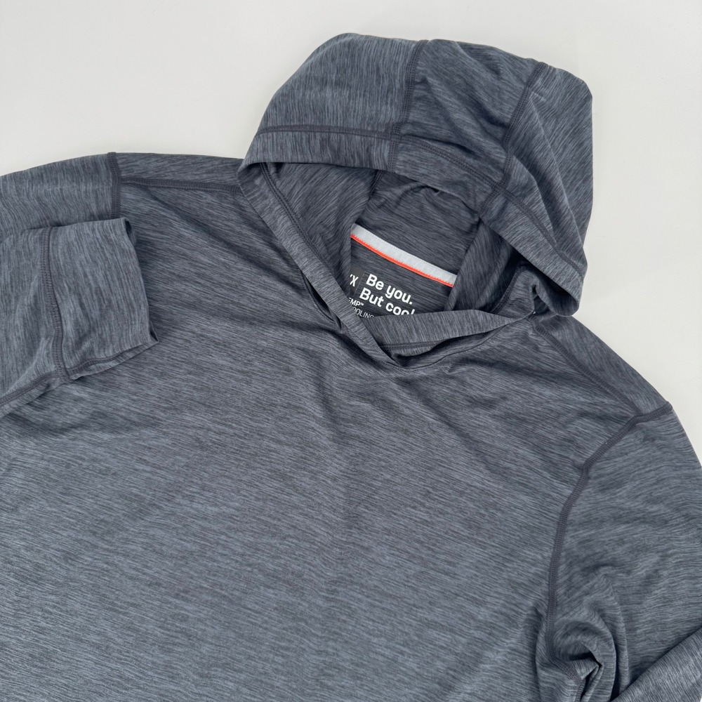 Saxx Mens DropTemp All Day Cooling Hoodie Charcoal Grey Heather Small S